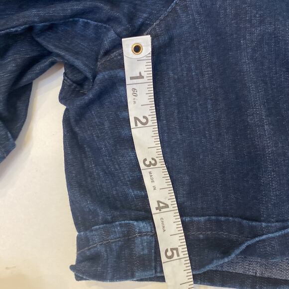 Gloria Vanderbilt Celina Dark Blue Elastic Waist Denim Jean Shorts Sz 12 - Picture 11 of 12